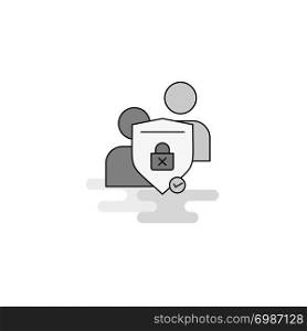 Protected chat Web Icon. Flat Line Filled Gray Icon Vector