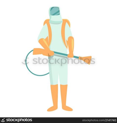 Protected chemical man icon cartoon vector. Pest control. Pesticide exterminator. Protected chemical man icon cartoon vector. Pest control