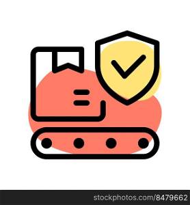 Protected conveyor belt for transfer goods.