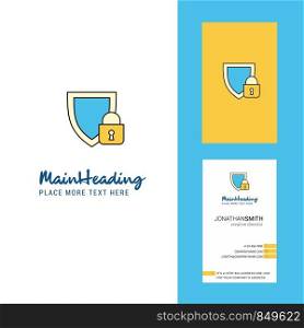 Protected Creative Logo and business card. vertical Design Vector