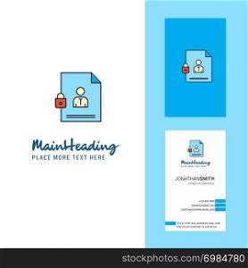 Protected document Creative Logo and business card. vertical Design Vector
