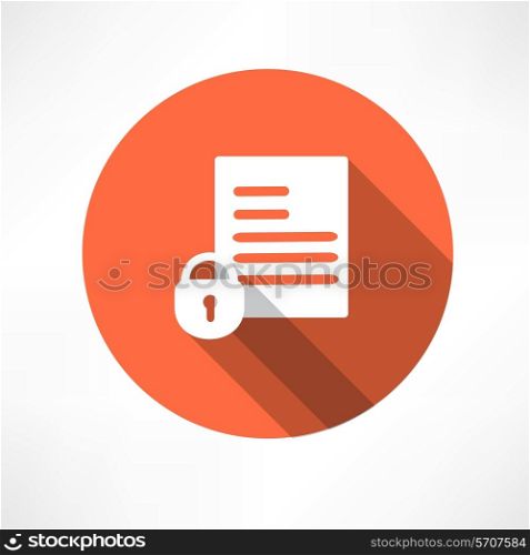 Protected Document Icon Flat modern style vector illustration