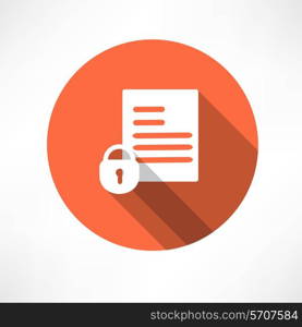 Protected Document Icon Flat modern style vector illustration