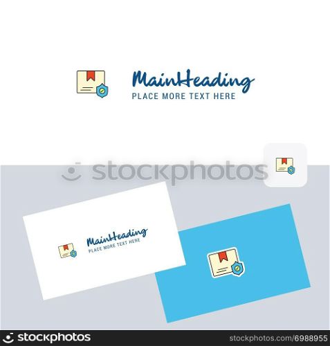 Protected document vector logotype with business card template. Elegant corporate identity. - Vector