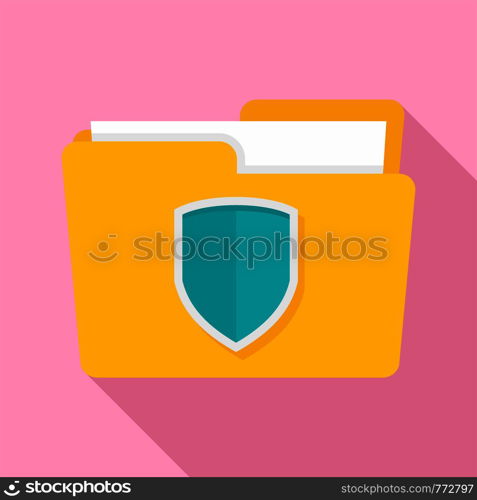 Protected folder icon. Flat illustration of protected folder vector icon for web design. Protected folder icon, flat style