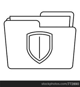 Protected folder icon. Outline illustration of protected folder vector icon for web design isolated on white background. Protected folder icon, outline style