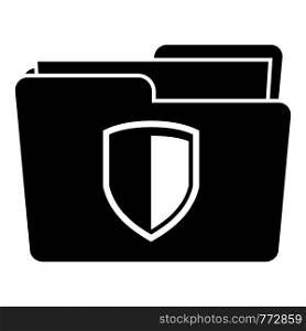Protected folder icon. Simple illustration of protected folder vector icon for web design isolated on white background. Protected folder icon, simple style