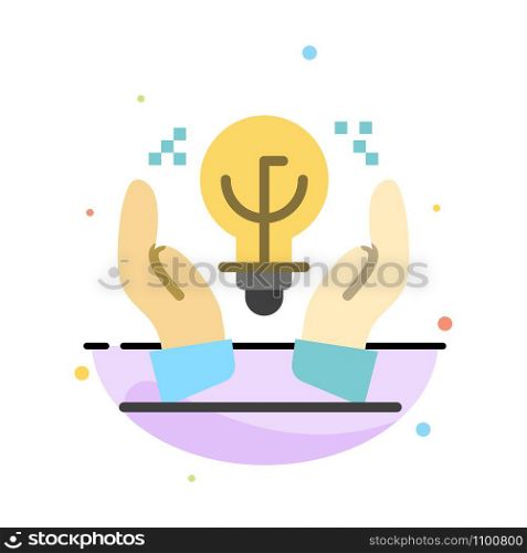 Protected Ideas, Business, Idea, Hand Abstract Flat Color Icon Template