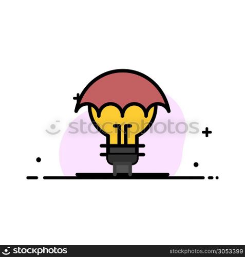 Protected Ideas, Copyright, Defense, Idea, Patent Business Flat Line Filled Icon Vector Banner Template