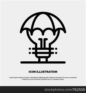 Protected Ideas, Copyright, Defense, Idea, Patent Line Icon Vector