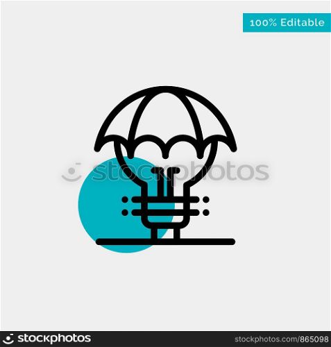 Protected Ideas, Copyright, Defense, Idea, Patent turquoise highlight circle point Vector icon