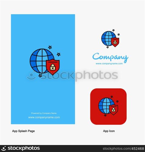 Protected internet Company Logo App Icon and Splash Page Design. Creative Business App Design Elements