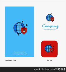 Protected internet Company Logo App Icon and Splash Page Design. Creative Business App Design Elements