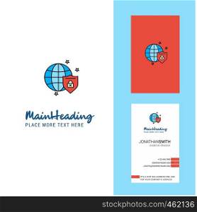 Protected internet Creative Logo and business card. vertical Design Vector
