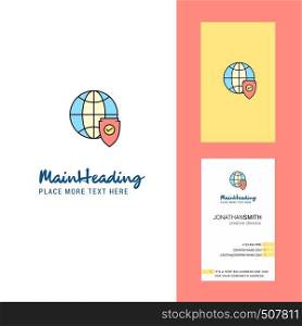 Protected internet Creative Logo and business card. vertical Design Vector
