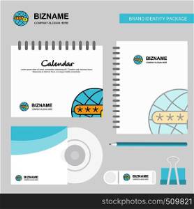 Protected internet Logo, Calendar Template, CD Cover, Diary and USB Brand Stationary Package Design Vector Template