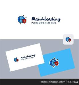 Protected internet vector logotype with business card template. Elegant corporate identity. - Vector