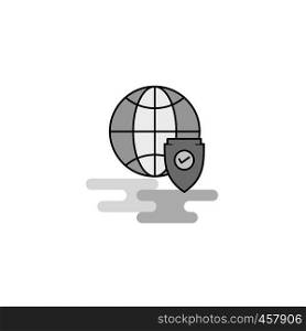 Protected internet Web Icon. Flat Line Filled Gray Icon Vector