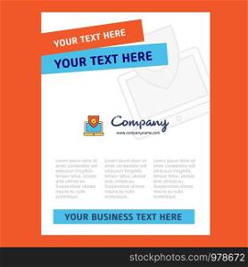 Protected laptop Title Page Design for Company profile ,annual report, presentations, leaflet, Brochure Vector Background