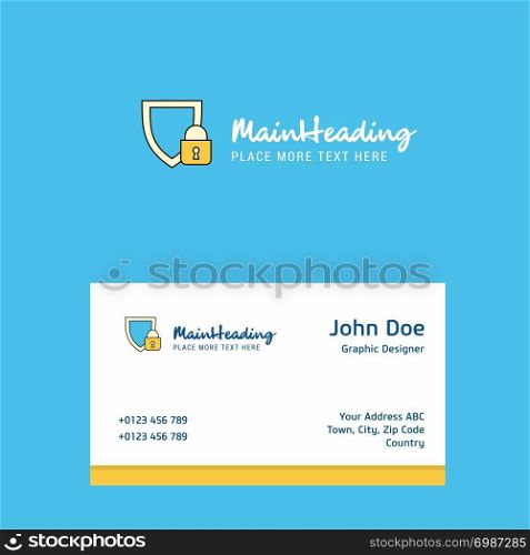 Protected logo Design with business card template. Elegant corporate identity. - Vector