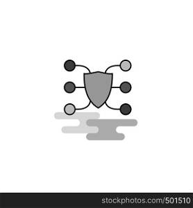 protected network Web Icon. Flat Line Filled Gray Icon Vector
