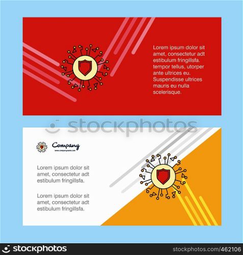 Protected processor abstract corporate business banner template, horizontal advertising business banner.