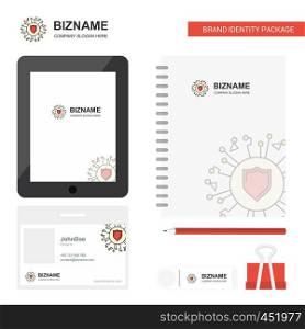 Protected processor Business Logo, Tab App, Diary PVC Employee Card and USB Brand Stationary Package Design Vector Template