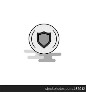 Protected sheild Web Icon. Flat Line Filled Gray Icon Vector