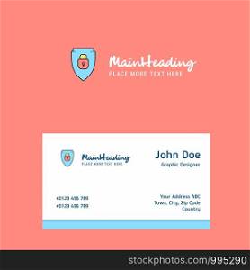 Protected shield logo Design with business card template. Elegant corporate identity. - Vector