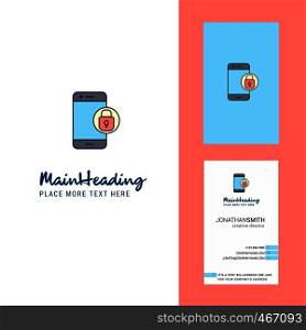 Protected smartphone Creative Logo and business card. vertical Design Vector