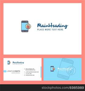 Protected smartphone Logo design with Tagline & Front and Back Busienss Card Template. Vector Creative Design