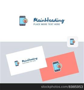 Protected smartphone vector logotype with business card template. Elegant corporate identity. - Vector
