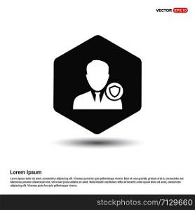 Protected user icon Hexa White Background icon template - Free vector icon