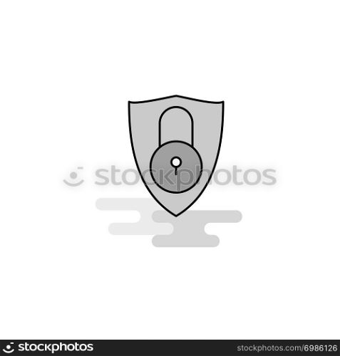 Protected Web Icon. Flat Line Filled Gray Icon Vector