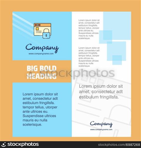 Protected website Company Brochure Title Page Design. Company profile, annual report, presentations, leaflet Vector Background