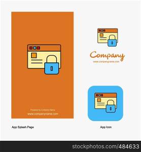 Protected website Company Logo App Icon and Splash Page Design. Creative Business App Design Elements