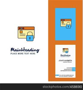Protected website Creative Logo and business card. vertical Design Vector