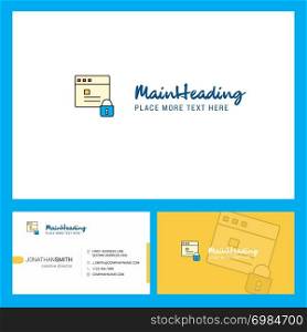 Protected website Logo design with Tagline & Front and Back Busienss Card Template. Vector Creative Design
