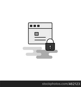Protected website Web Icon. Flat Line Filled Gray Icon Vector