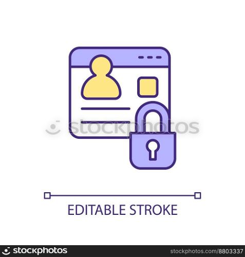 Protecting personal information RGB color icon. Securing sensitive employee data. Confidential records. Keeping privacy. Isolated vector illustration. Simple filled line drawing. Editable stroke. Protecting personal information RGB color icon