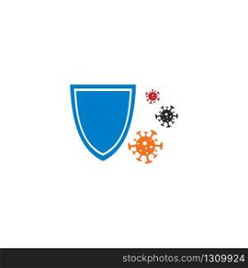 Protection against virus logo vector design