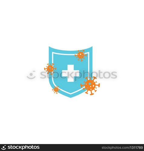 Protection against virus logo vector design