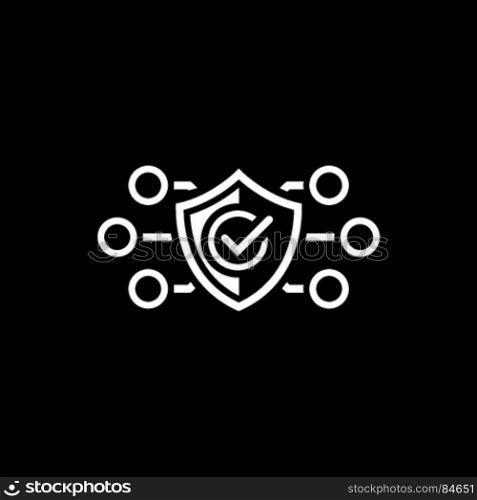 Protection and Safety Icon. Flat Design.. Protection and Safety Icon. Security concept with a shield. Isolated Illustration. App Symbol or UI element.