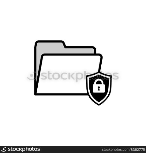 Protection file icon vector.