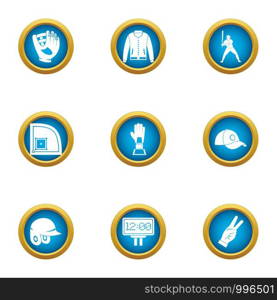 Protection for sport icons set. Flat set of 9 protection for sport vector icons for web isolated on white background. Protection for sport icons set, flat style