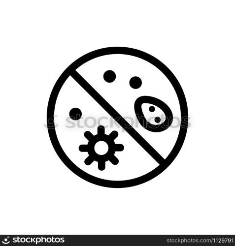 Protection from bacteria icon vector. A thin line sign. Isolated contour symbol illustration. Protection from bacteria icon vector. Isolated contour symbol illustration