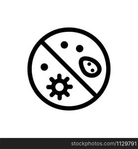 Protection from bacteria icon vector. A thin line sign. Isolated contour symbol illustration. Protection from bacteria icon vector. Isolated contour symbol illustration