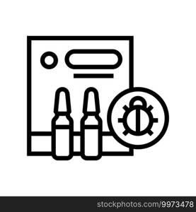 protection liquid from ticks line icon vector. protection liquid from ticks sign. isolated contour symbol black illustration. protection liquid from ticks line icon vector illustration