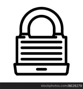 protection padlock line icon vector. protection padlock sign. isolated contour symbol black illustration. protection padlock line icon vector illustration