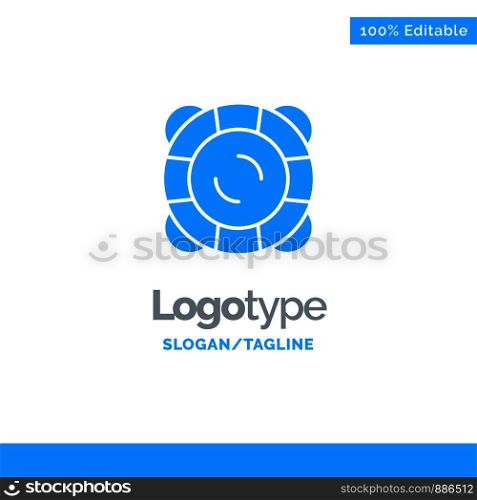 Protection, Safety, Support, Float Blue Solid Logo Template. Place for Tagline